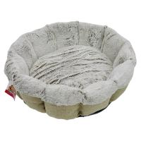 Лежак Pet Choice для собак и кошек, круглый с бортом 55х55х16 см, меховой, серый