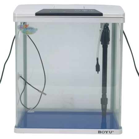 Аквариум Boyu HG-300 панорамный 22 л, LED освещение, дисплей, фильтры, белый
