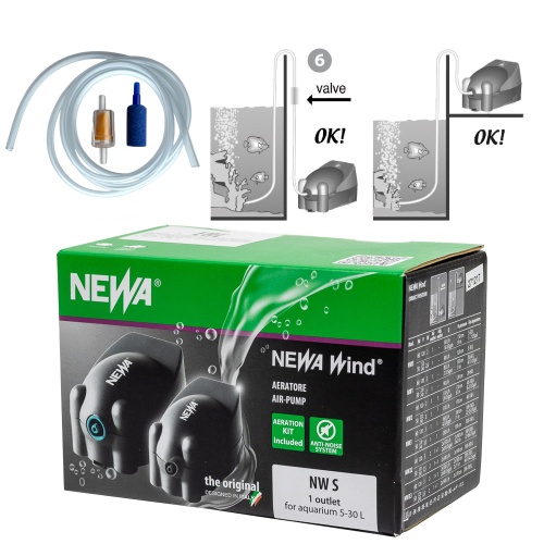 Компрессор аэратор для аквариума Newa Wind NWS на 5-30 л 80 л/ч